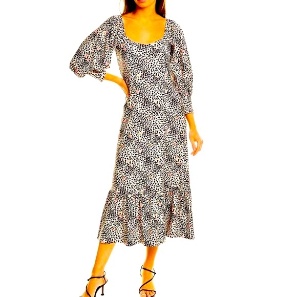 Smith  & Quinn Dresses & Skirts - NWOT Smith & Quinn “The Marigold” Leopard Floral Midi Dress Size S